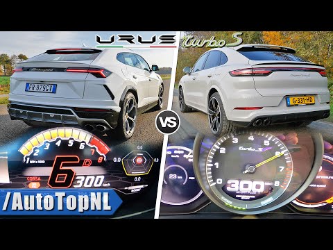 LAMBORGHINI URUS Vs PORSCHE CAYENNE TURBO S | 0-300KMH 3000M DRAG RACE | SOUND & POV By AutoTopNL