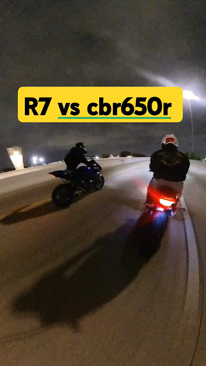 yamaha R7 vs Cbr650r.  #bike #motorcycle #yamaha #60roll #race #cbr650r #r7 #bikelife #1320video