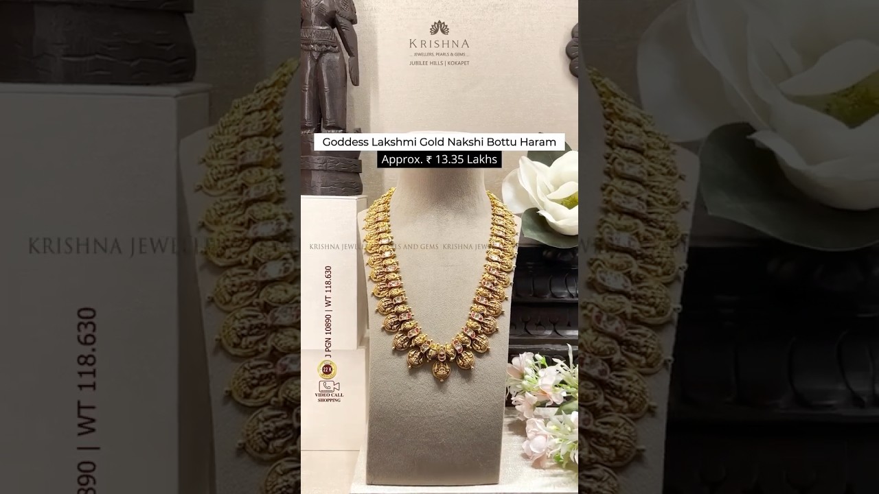 ✨ 22K Gold Nakshi Kasulaperu Haram | Bridal Jewelry with Diamonds, Ruby & Emerald 🌟💎