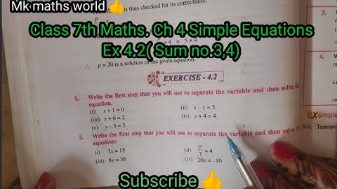 #Class 7th maths Ch 4 Simple Equations Ex 4.2( Sum no.3,4) CBSE NCERT PSEB 👍 easy explained 👍🥰