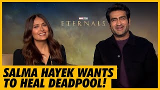 "I Want To Fix Deadpool!" Kumail Nanjiani & Salma Hayek - Eternals Interview