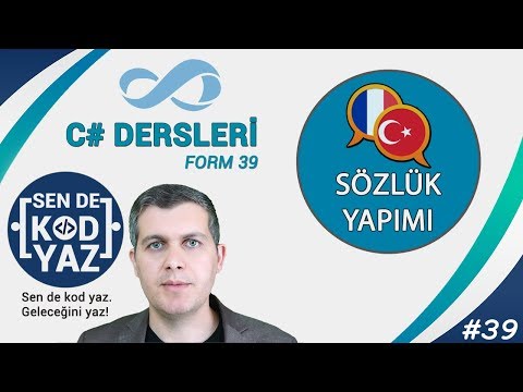 39-C# Sözlük Yapımı Uygulaması - 1 İngilizce Türkçe Sözlük, SendeKodYaz