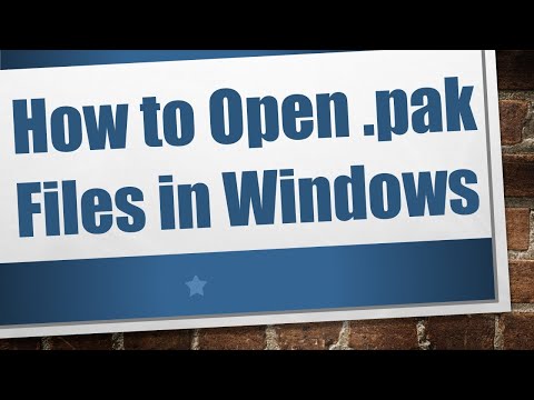 How to Open .pak Files in Windows