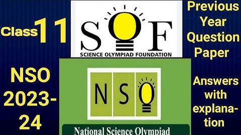 NSO Class 11 | NSO PREVIOUS Year Class 11 | Sample Paper NSO Class 11 #sof #nso #class11 #class11th