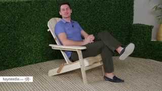 Foldable Adirondack Chair Kit - Natural - Product Review Video For more details or to shop this Merry Products adirondack chair visit Hayneedle at http://www.hayneedle.com/product/merry-