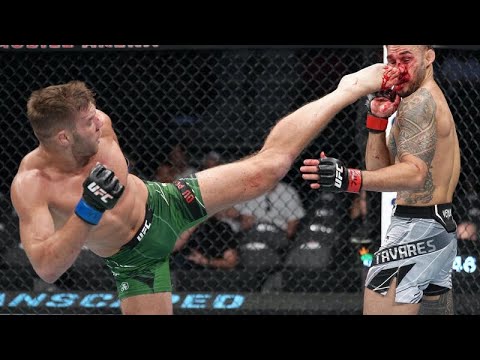 Dricus Du Plessis vs Brad Tavares fight footage
