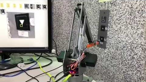 Robot arm pressing elevator button from various angles
