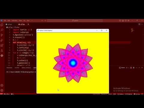 How to make flower design in python ❤️❤️❤️ (Day-14)