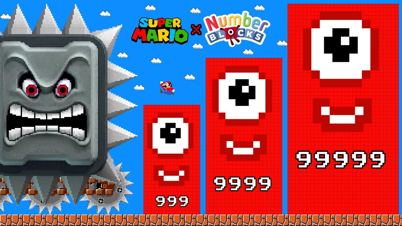 Mario Build 99999 Numberblocks Vs Mega Thwomp Calamity Game Animation