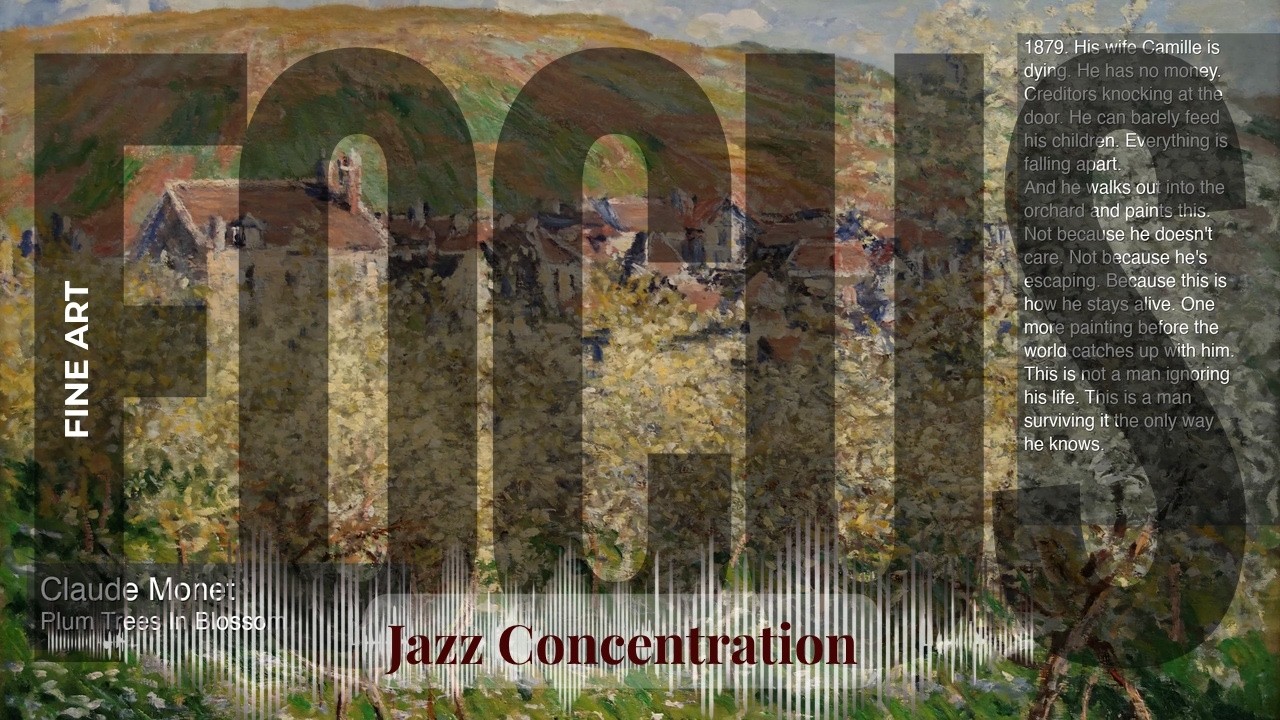 Focus - Jazzy Concentration with Fine Art | Monet · Plum Trees In Blossom & others