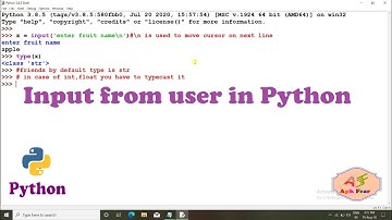 #7 How to take input from user in Python | Python Tutorial For Beginners