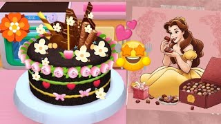 💕Make and Decorate Yummy chocolate cake with Rose 🌹 flower and Red ♥️ heart 💕