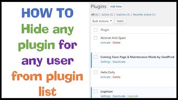 How to hide any WordPress Plugin from Plugin list for any user