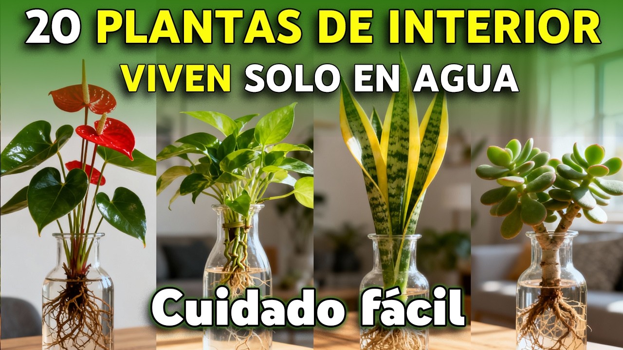 20 Preciosas Plantas de Interior que CRECEN en AGUA | Fáciles de Cuidar