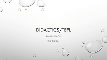 Didactics of English Language Teaching 1: An Introduction