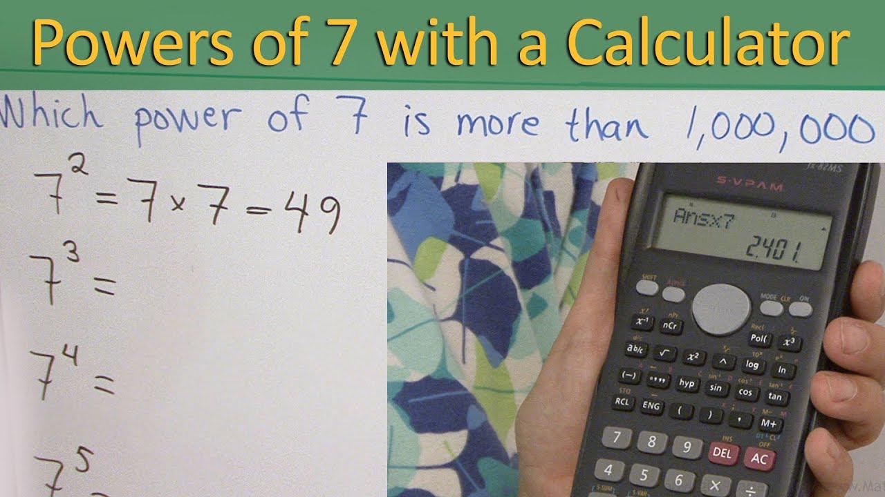 How To Use The Calculator To Find Powers Of Seven 5th Grade Math 