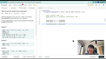 Leetcode Python - Easy - Check if Two String Arrays are Equivalent (Linear - Strings)