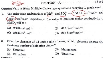 CBSE Chemistry Board Exam Paper 2024 - Solutions
