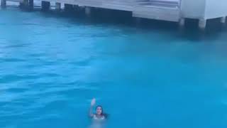 Sara Ali khan swimming video in her home