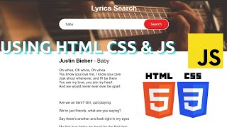 Lyric Search Web App With HTML, CSS, Javascript & API screenshot 1