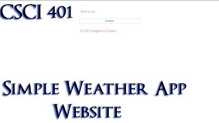 CSCI 401 Weather App Website | Assignment