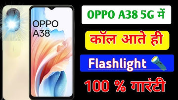 Oppo a38 5g me incoming call flashlight setting kaise on kare / flashlight setting oppo a38 5g me //