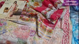 Morning🌄Mist👑KROMA💜HUES CHIKANKARI SHIRTS ELEGANT BANARSI BORDER LAWN DUPATTAZ DYED TROUSERS screenshot 5