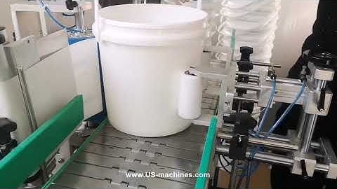 Big bucket pail drum drum bottle positioning labeling machine labeling line