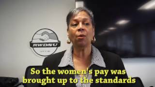 Local 3 President Cassandra Berrocal talks about pay equity at Bloomingdale's #WomensHistoryMonth