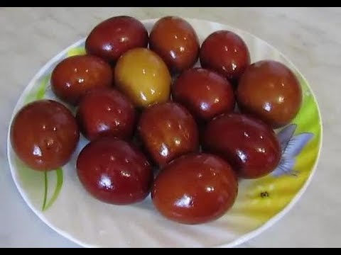 Как покрасить яйца в луковой шелухе. Самый простой и бюджетный вариант.