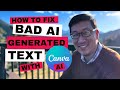 Ai tool tips ai image generation  fixing bad text with leonardoai  canvas ai magic eraser