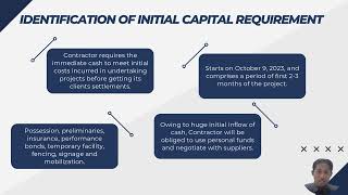 VIDEO PRESENTATION BQS560 - PRE-CONSTRUCTION PLANNING AND CASH FLOW MANAGEMENT OF A MAIN CONTRACTORS