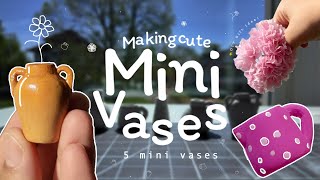 ✨Air-Dry Clay DIY: Making Mini Vase Magnets for Spring & Mother’s Day 🌸 using air dry clay / no bake