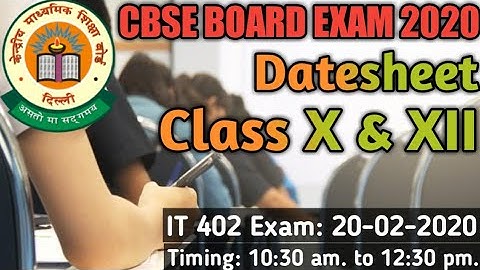 CBSE Board Exam 2020 Datesheet