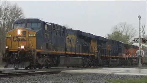 CSX Autorack Q262 - ES44AH #776 Hybrid K5HLB, ES44AH #3125 & BNSF H2 C44 9W #5432 - Madison OH