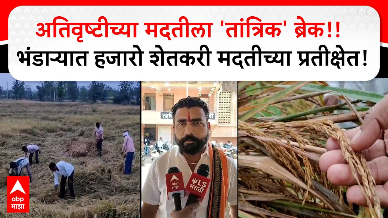 Bhandara : अतिवृष्टीच्या मदतीला 'तांत्रिक' ब्रेक, भंडाऱ्यात हजारो शेतकरी मदतीच्या प्रतीक्षेत!