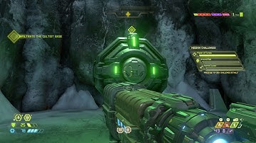 Doom Eternal Infiltrate Cultist Base Progress Further Get to Green Skull Open Gate