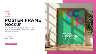 Poster Frame Mockup featuring a Windows Sunlight Shadow Overlay Effect 01 #PosterFrame #Frame Mockup screenshot 3