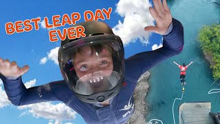 The most EPIC leap day birthday EVER?!?! Bungee Jumping, Sky Diving, & MORE | What Now? Presents