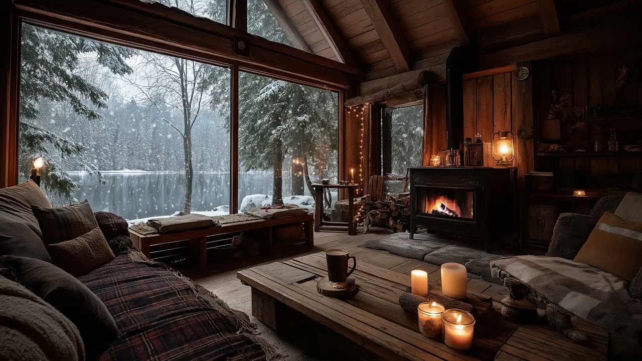 Winter Cabin Ambience ❄️ Soft Music for Studying, Sleeping & Focus