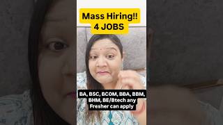 Mass Hiring for Freshers!