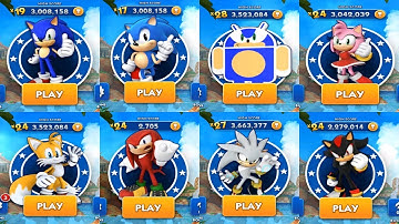 SONIC DASH - SONIC VS CLASSIC SONIC VS ANDRONIC VS AMY VS TAILS VS KNUCKLES VS SILVER VS SHADOW