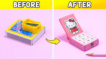 DIY Hello kitty sharpener box like phone with matchbox || Matchbox Sharpener box || School Project