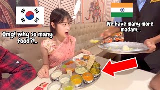 Korean girl want to lived in India 🇮🇳 forever after trying Thali Food in Mumbai! 🇰🇷❤️