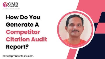 How to generate competitor citation audit report?