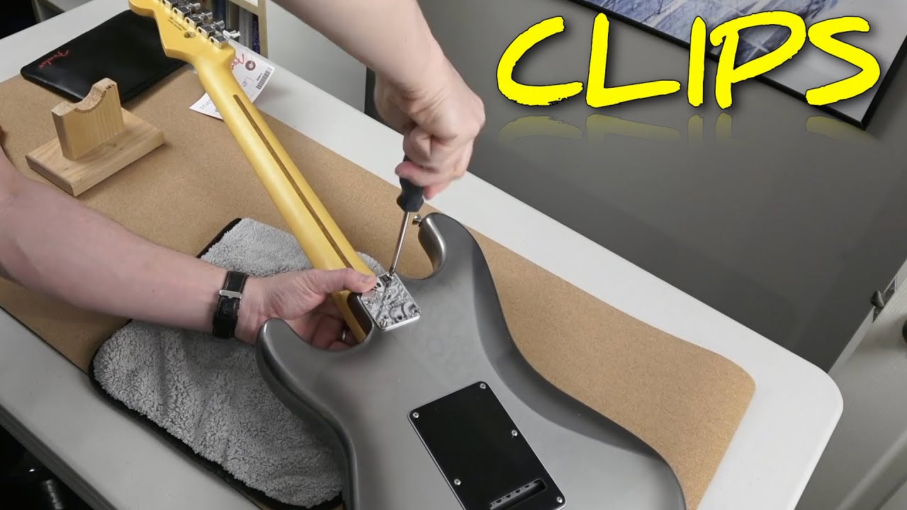 How to Attach a Fender Stratocaster Guitar Neck to the Body YouTube