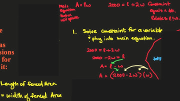 [Calculus][Cal I]-Optimization-Word Problems-Beginner Example Video