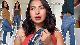 Reviewing Levi's Low Pro Straight Leg Jeans - YouTube