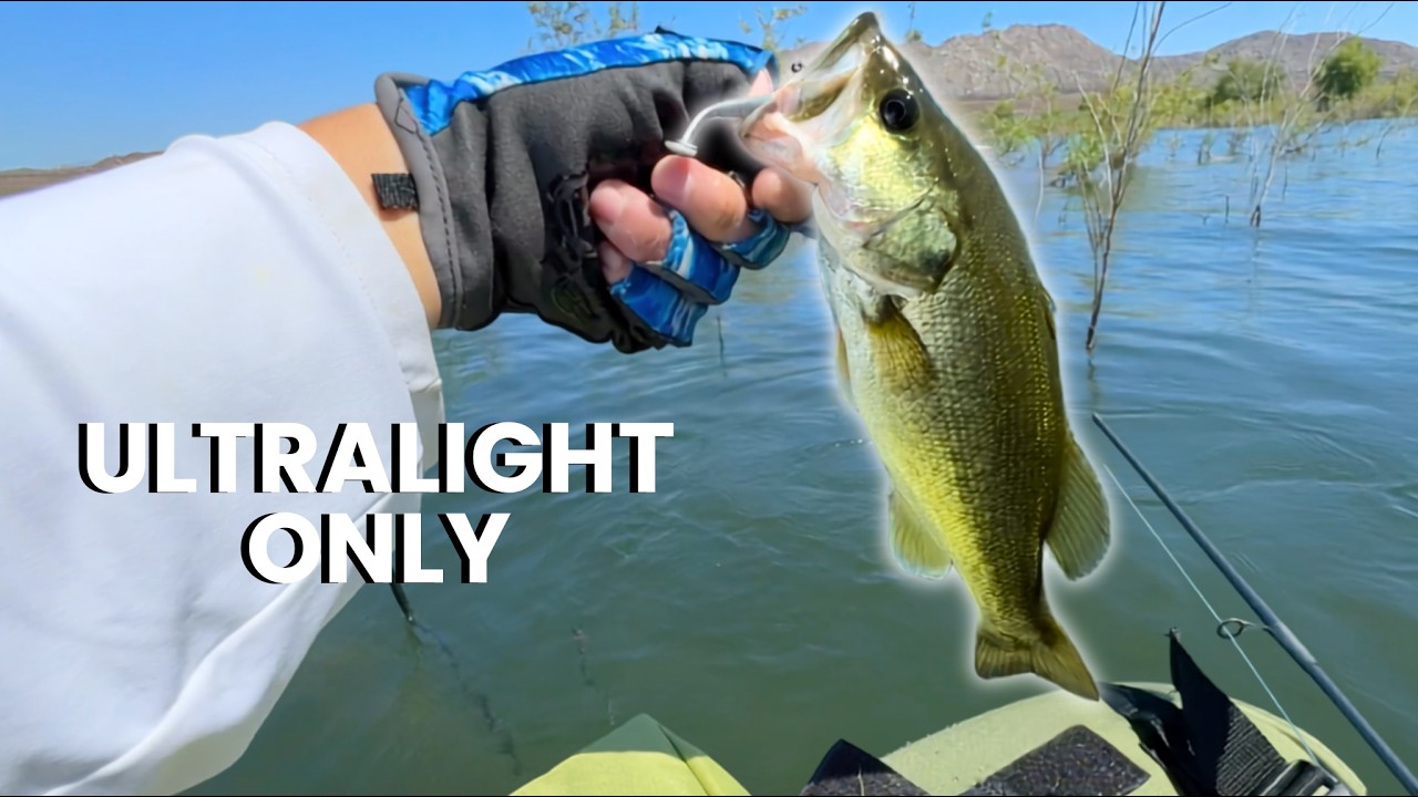 Float Tube Fishing Lake Perris with ONLY an Ultralight Setup