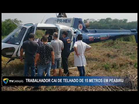 Trabalhador sofre queda de uma altura de 15 metros após telhado quebrar em Peabiru